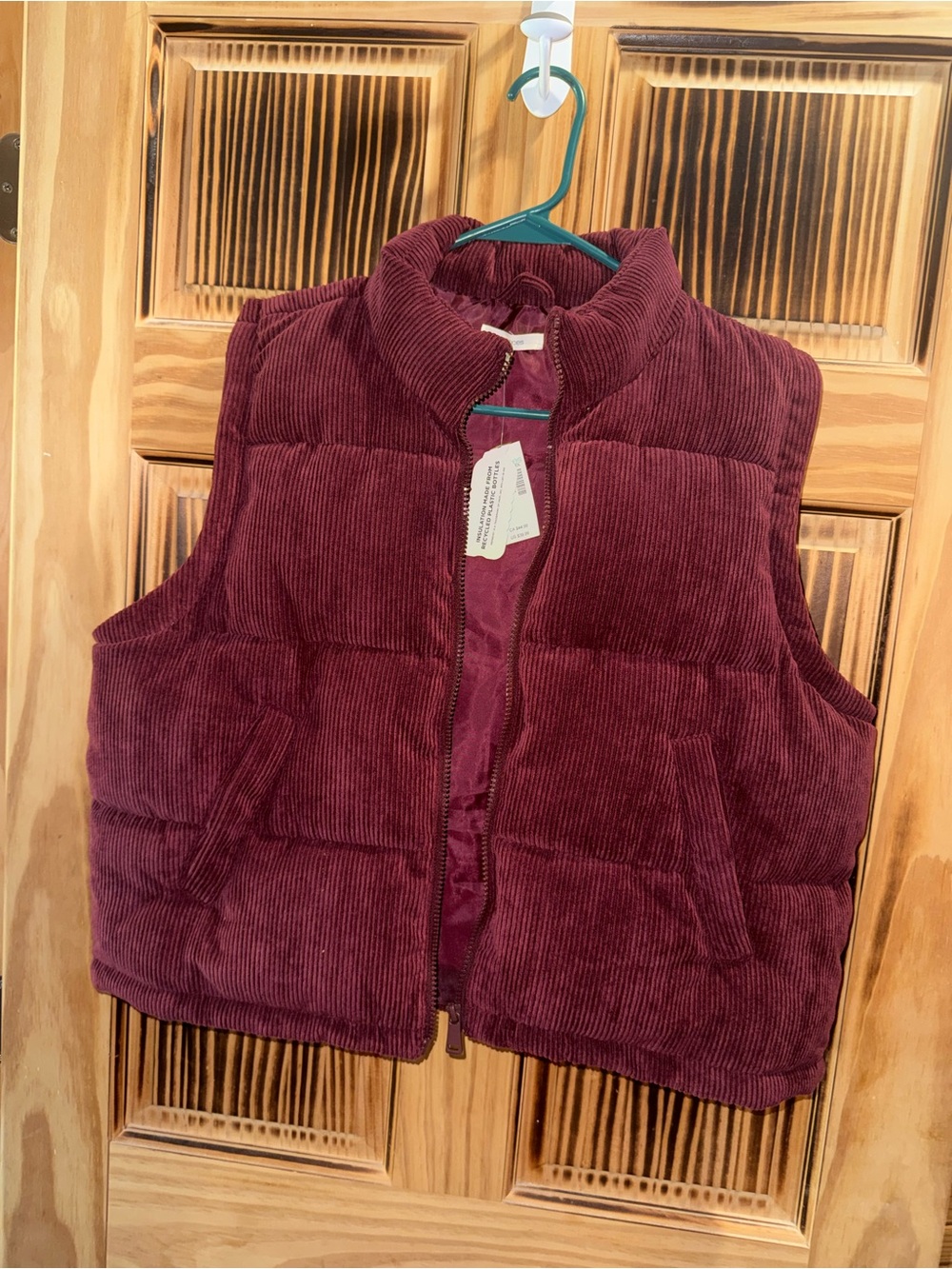 Maurice’s | Corduroy Puffer Vest in Deep Burgundy